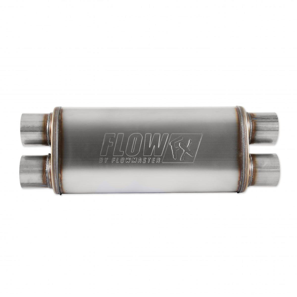 FLOWMASTER Flow Fx Muffler Flow Fx Muffler 3.00 Dual In/3.00 Dual Out Straight Through Performance Moderate Sound Stainless S