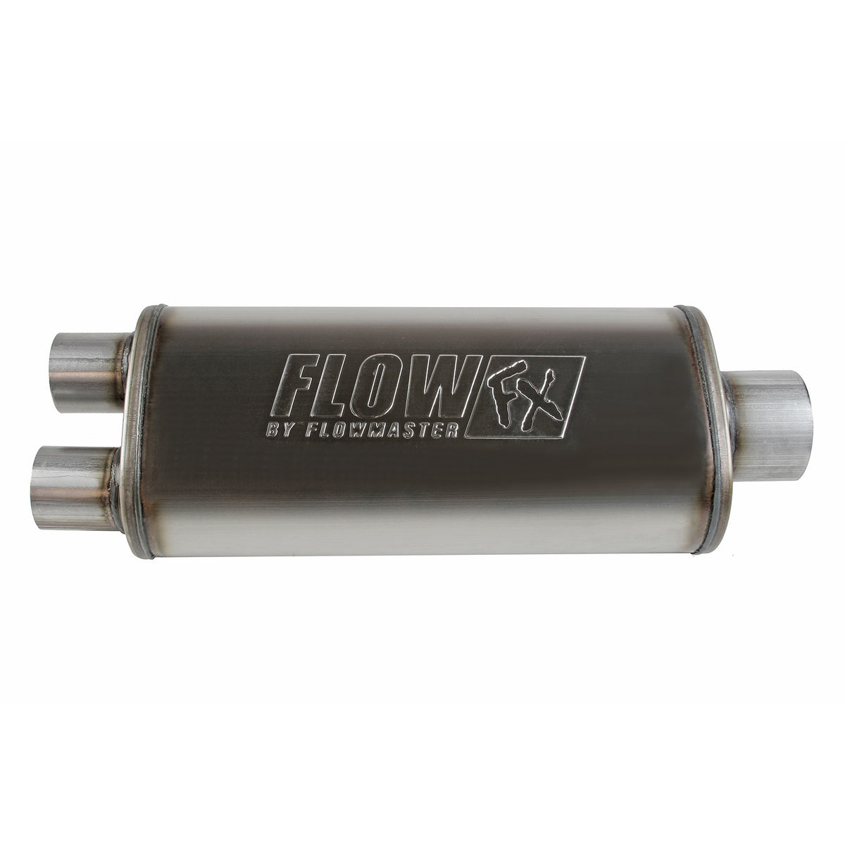 FLOWMASTER Flow Fx Muffler Flow Fx Muffler 3.50 Center In/2.50 Dual Out Straight Through Performance Moderate Sound Stainless