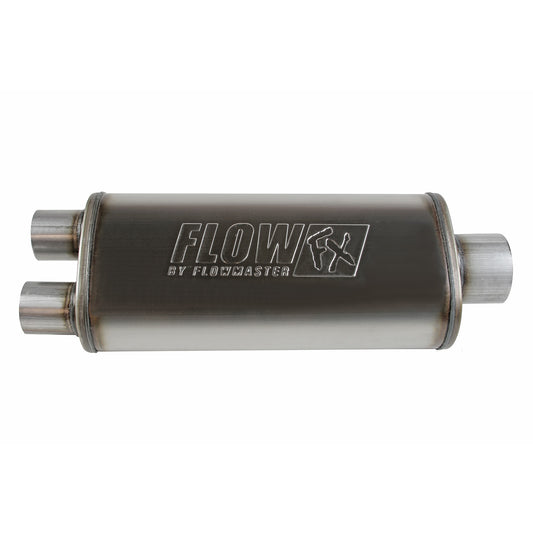 FLOWMASTER Flow Fx Muffler Flow Fx Muffler 3.50 Center In/2.50 Dual Out Straight Through Performance Moderate Sound Stainless