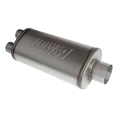 FLOWMASTER Flow Fx Muffler Flow Fx Muffler 3.50 Center In/2.50 Dual Out Straight Through Performance Moderate Sound Stainless