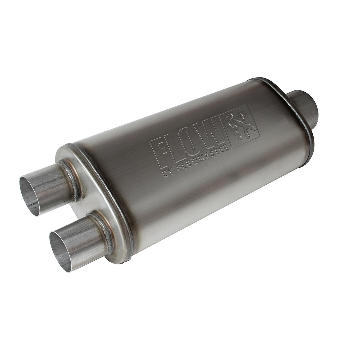 FLOWMASTER Flow Fx Muffler Flow Fx Muffler 3.50 Center In/2.50 Dual Out Straight Through Performance Moderate Sound Stainless