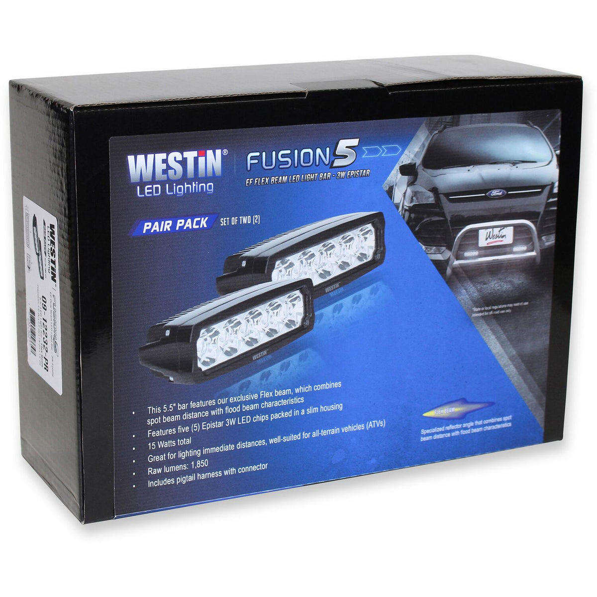 Westin Fusion5 LED Light Bar Single Row 5.5" Flex w/3W Epistar (Set-2)