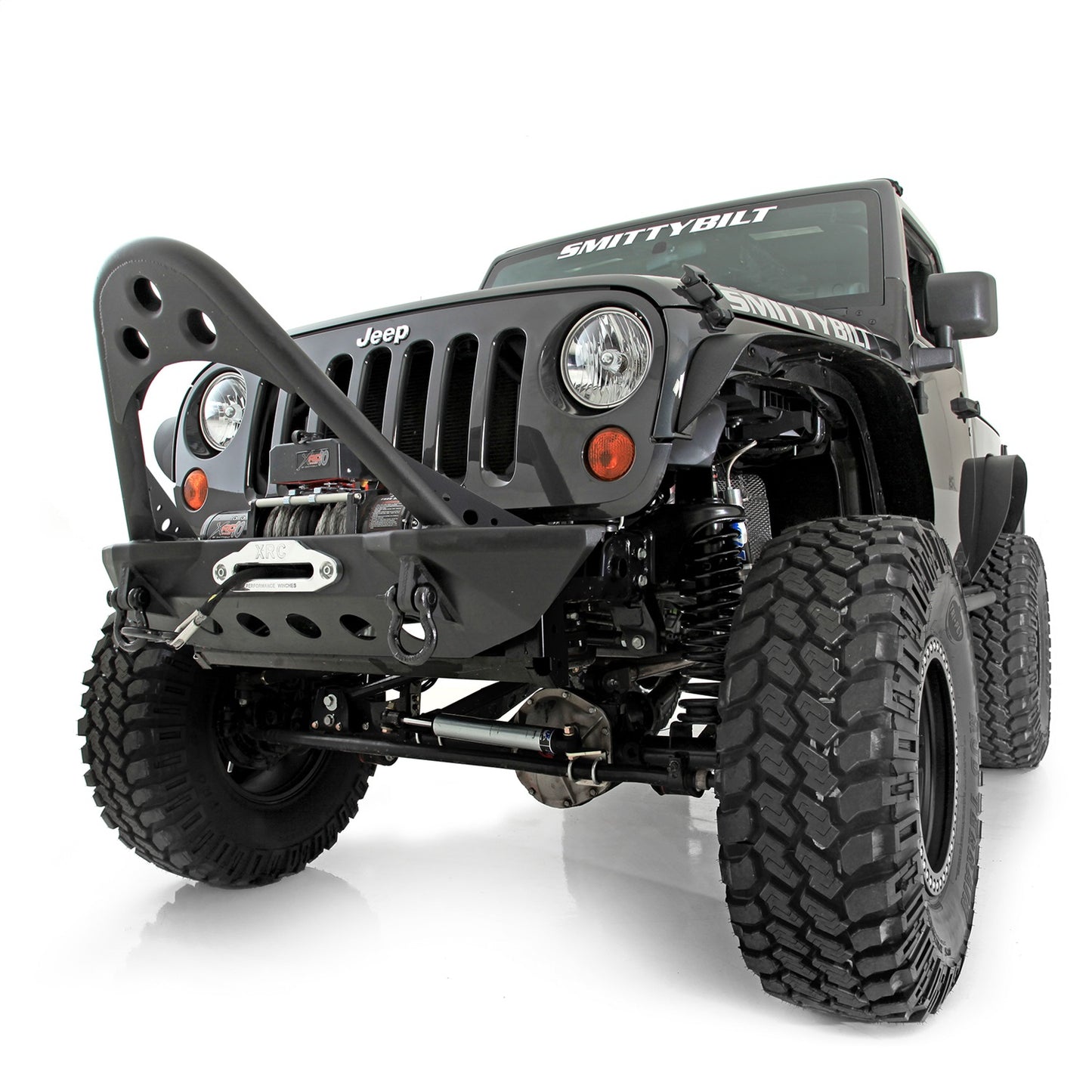 SMITTYBILT | SRC Front Stinger Bumper Black Textured 07-18 Wrangler JK 2/4 Door Smittybilt |76524