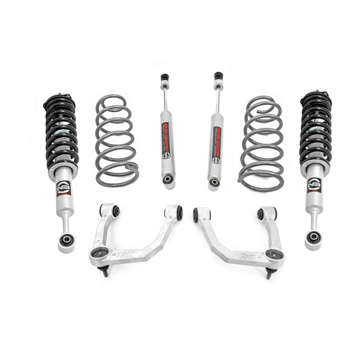 ROUGH COUNTRY 3 Inch Lift Kit | Upper Control Arms | RR Coils | N3 Struts | Toyota 4Runner (10-24) | 76632