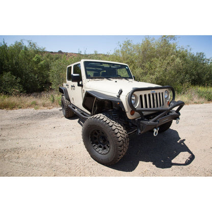 SMITTYBILT | SRC Side Armor Rocker Panel Guard Black Textured 07-18 Wrangler JK 4 Door Smittybilt |76634