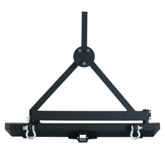 SMITTYBILT | SRC Classic Rear Bumper W/ D Rings Hitch Tire Carrier Black Textured 76-06 Wrangler CJ/YJ/TJ/LJ Smittybilt |76651D