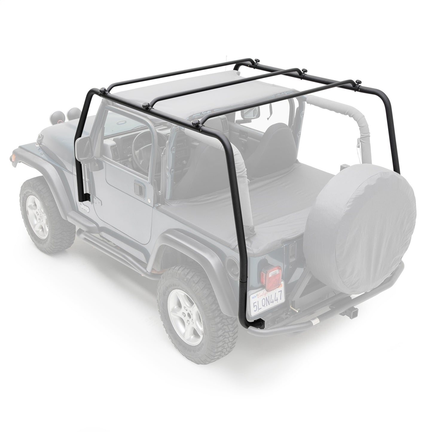 SMITTYBILT | SRC Roof Rack 300 Lb Rating 97-06 Wrangler TJ Black Textured Smittybilt |76713