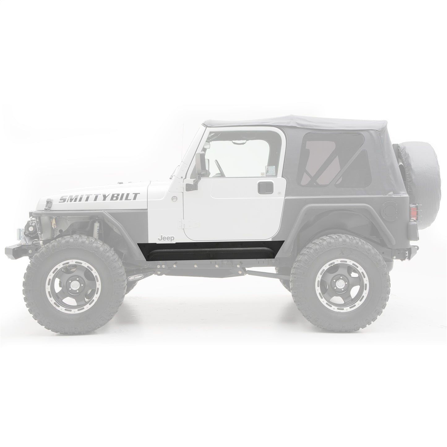 SMITTYBILT | XRC Rock Sliders W/ Step Black Textured 97-06 Wrangler TJ/LJ 2 Door Smittybilt |76871