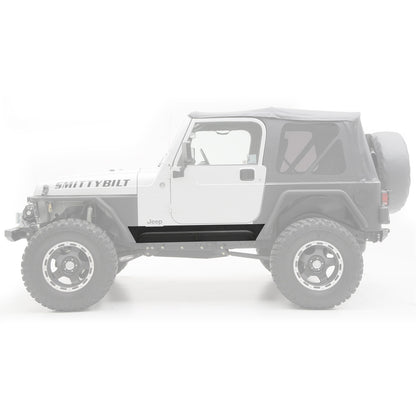 SMITTYBILT | XRC Rock Sliders W/ Step Black Textured 97-06 Wrangler TJ/LJ 2 Door Smittybilt |76871