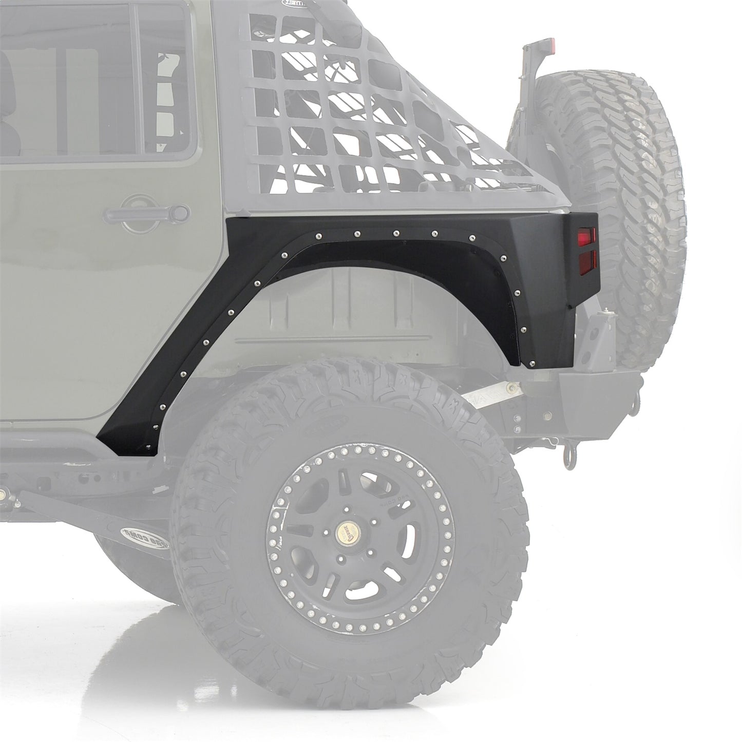 SMITTYBILT | XRC Rear Corner Guards Black Textured 07-18 Wrangler JK 4 Door Smittybilt |76882