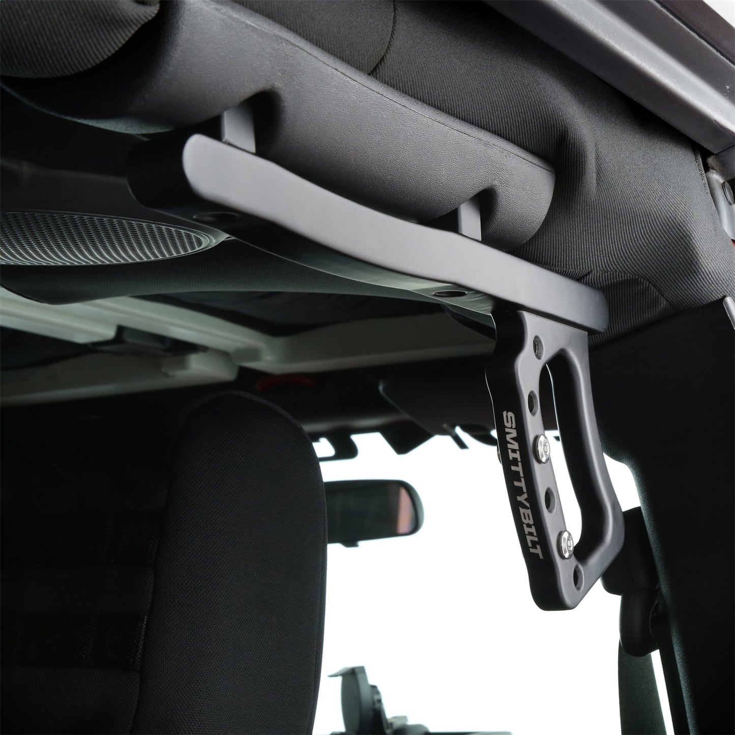 SMITTYBILT | Black Aluminum Grab Handles 07 18 Jeep Wrangler JK Rear 2/4 Door Smittybilt |76932