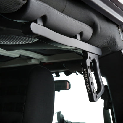 SMITTYBILT | Black Aluminum Grab Handles 07 18 Jeep Wrangler JK Rear 2/4 Door Smittybilt |76932