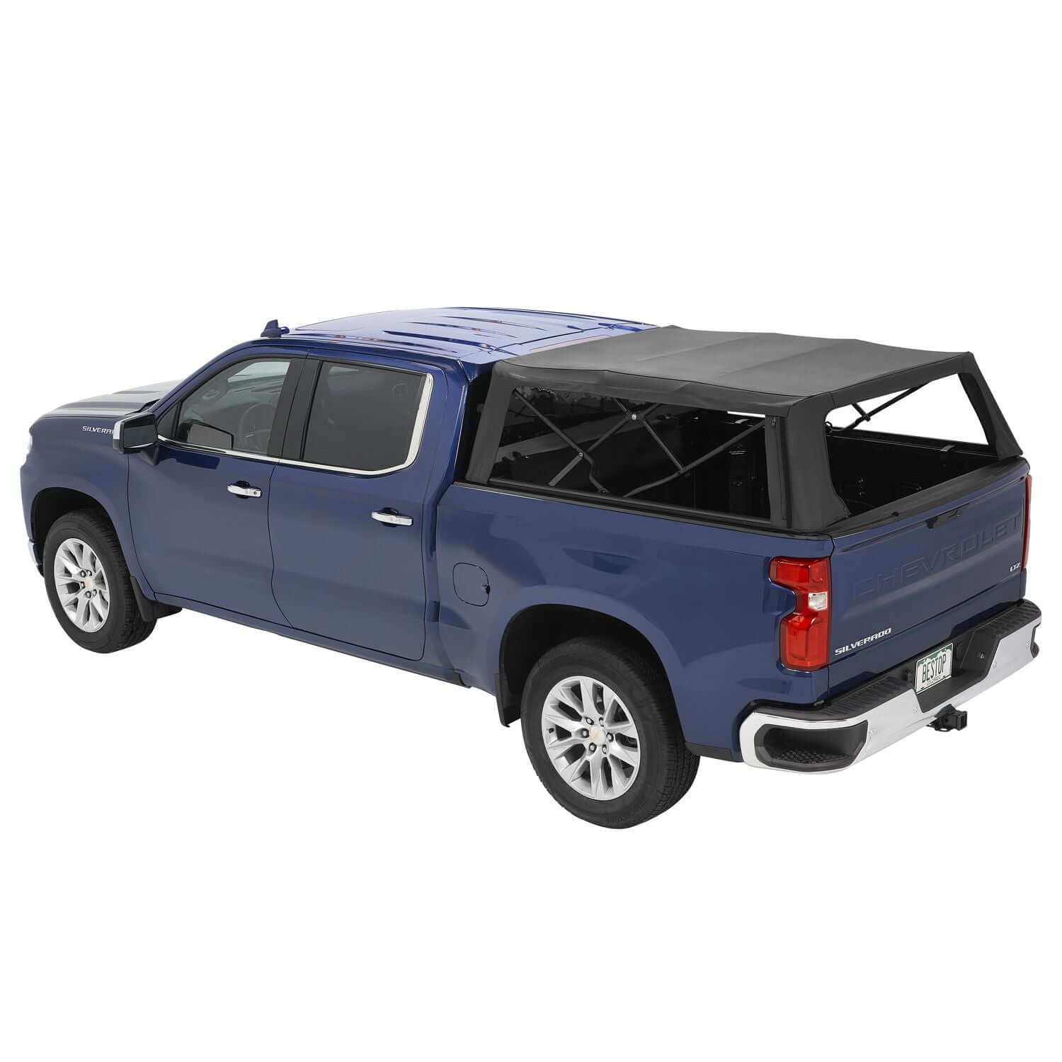 BESTOP | Supertop Truck Bed Cap 2 For Chevy/GMC 2019-2024 Silverado/Sierra 1500 Exc 19 Classic 6.5 Foot Black Diamond PVC Coated Sailcloth No Drill Bestop | 77319-35