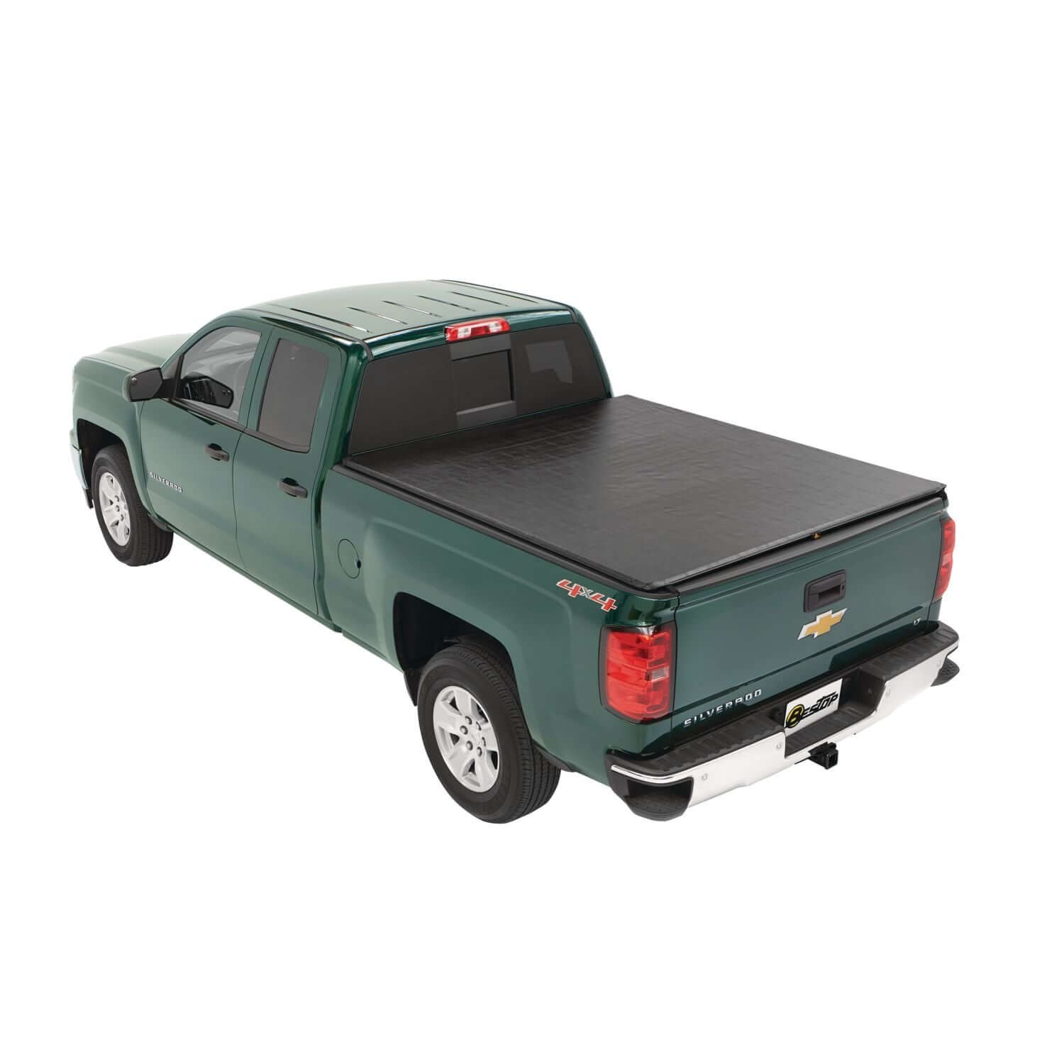 BESTOP | Supertop For Truck 2 Tonneau Covers For Chevy/GMC 2015-2024 Colorado/Canyon 5.0 Foot Black Diamond Bestop | 77423-35 on a green truck.