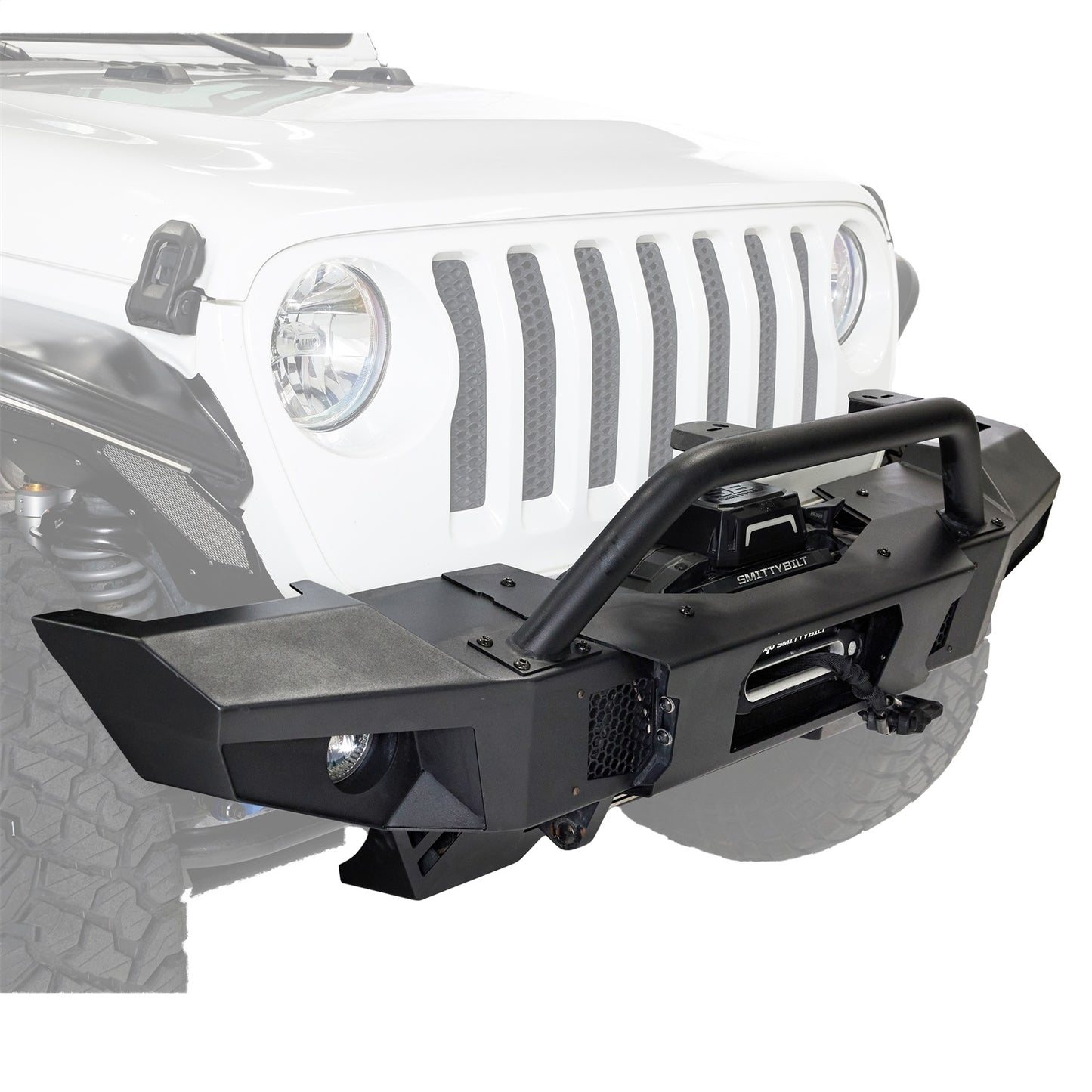 SMITTYBILT | Atlas Front Bumper Winch Compatible 2018-2023 Jeep Wrangler Smittybilt |77892