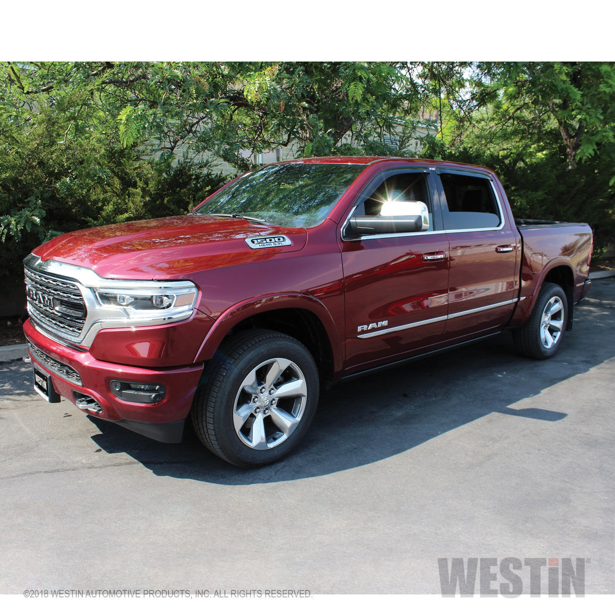 Westin Tape On Wind Deflector 4pc 2019-2024 Ram 1500 Crew Cab