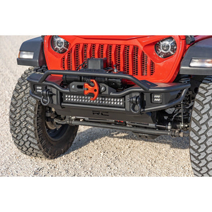 ROUGH COUNTRY Front Winch Bumper | Tubular | Skid Plate | Jeep Gladiator JT/Wrangler JK & JL/Wrangler Unlimited  | 10647