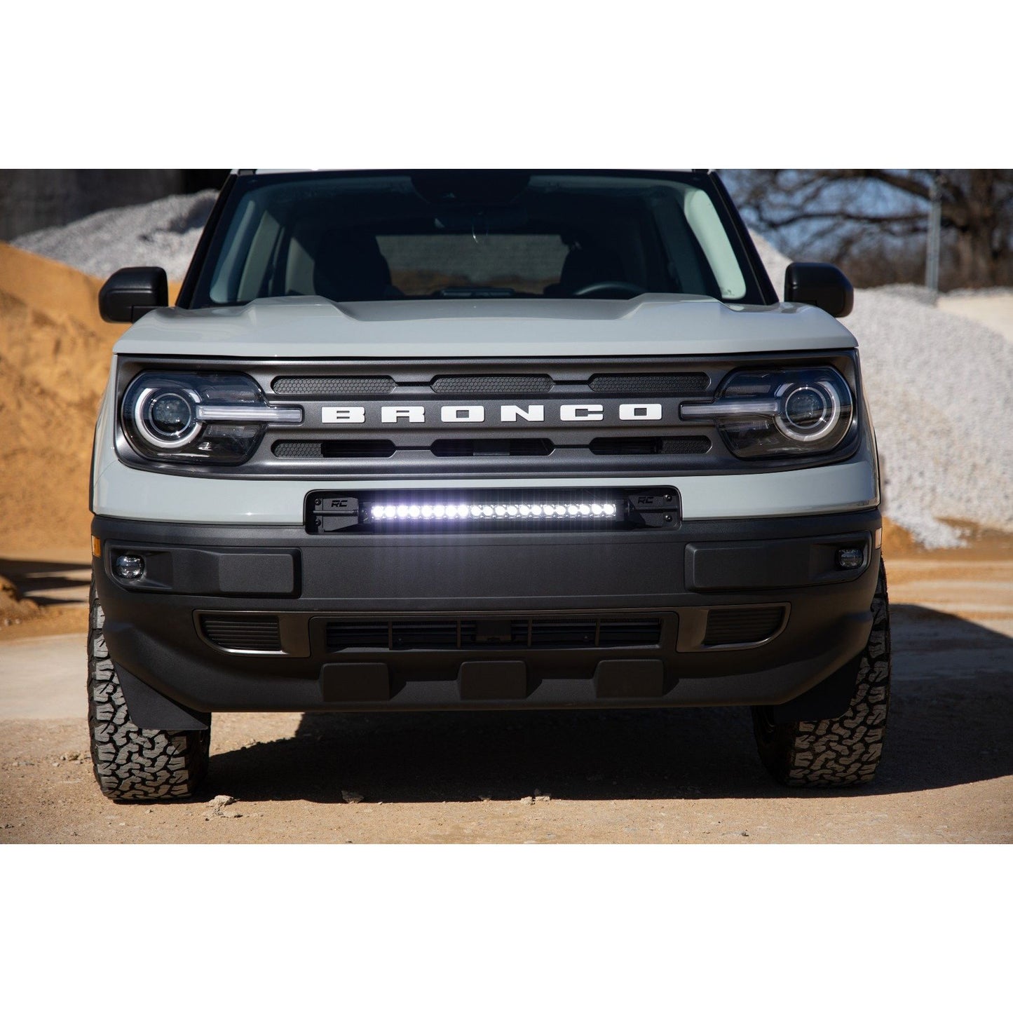 ROUGH COUNTRY LED Light Kit | Bumper Mount | 20" Black Single Row | White DRL | Ford Bronco Sport (21-25) | 71037