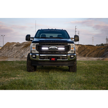 ROUGH COUNTRY LED Light Kit | Grille Mount | 10 Inch Black | Slimline | Ford F-250 Super Duty (20-22) | 70898