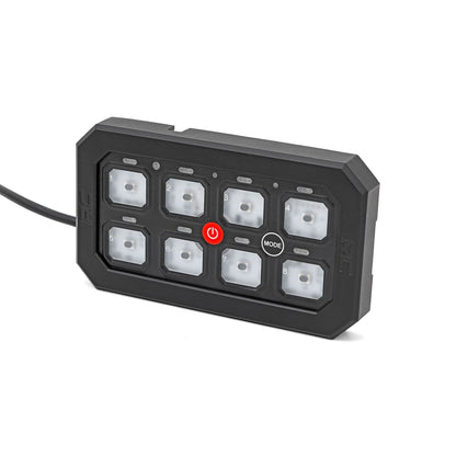 ROUGH COUNTRY 8 Gang Switch Panel | Bluetooth | RGB Backlit Buttons | Multifunction Modes | 70975