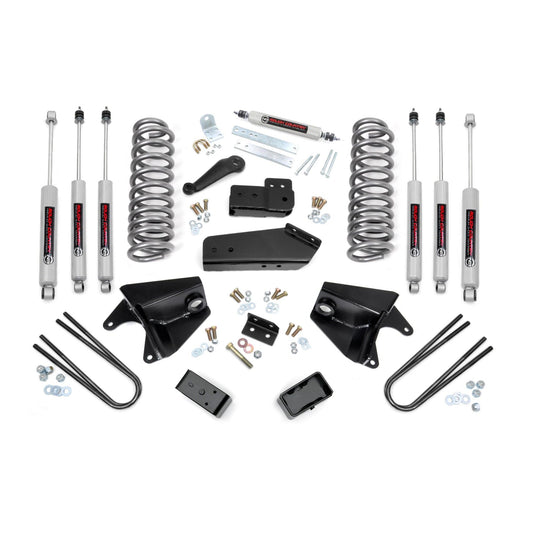 ROUGH COUNTRY | 4 Inch Lift Kit  Quad Front Shocks  Rear Blocks  Ford F-150 4WD (80-96) | 46533