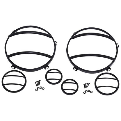 KENTROL Jeep JK Headlight and Marker Cover Set 6 Pieces 07-18 Wrangler JK Textured Black Kentrol  80013