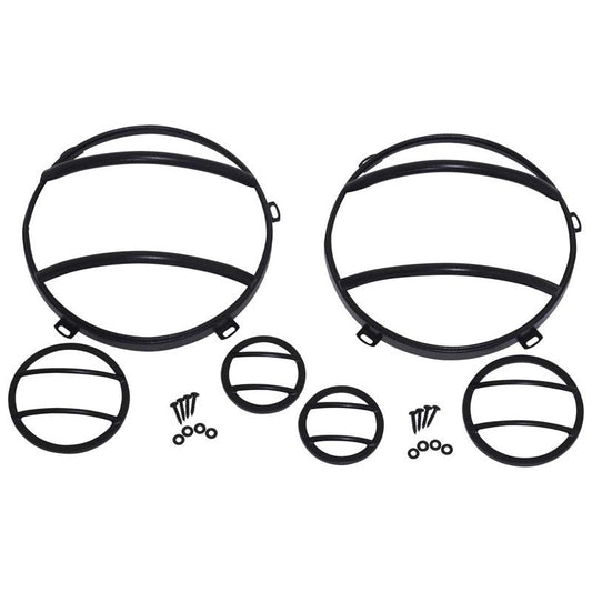 KENTROL Jeep JK Headlight and Marker Cover Set 6 Pieces 07-18 Wrangler JK Textured Black Kentrol  80013