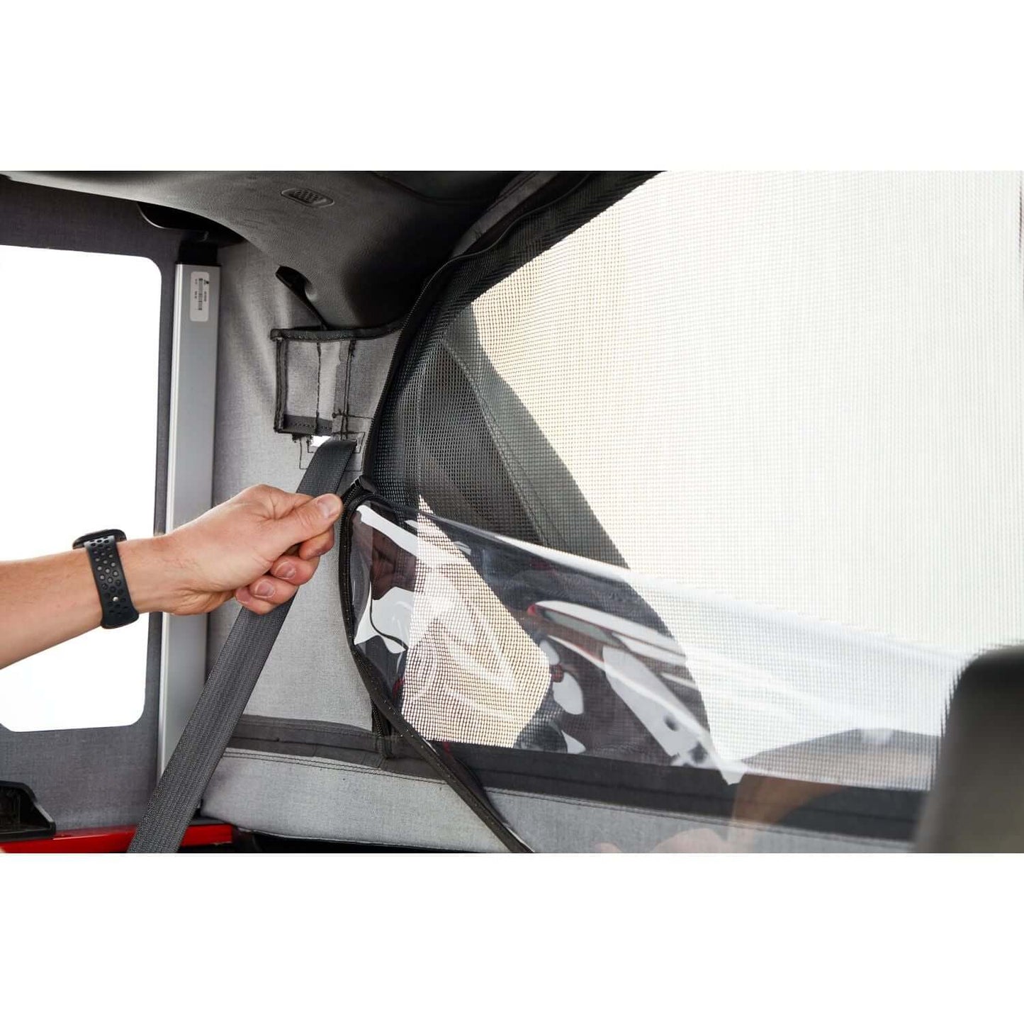 BESTOP | Jeep Wrangler Halftop Soft Top Conversion Kit For Jeep 2018-2023 Wrangler JL 4 Door Black Diamond Bestop | 80100-35 installation detail