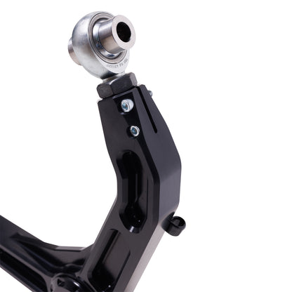 FOX | Control Arm 2022-2024 Toyota Tundra Upper Control Arm Black Kit | 803-35-000 close-up view of CNC machined aluminum design