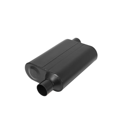 FLOWMASTER 40 Series Chambered Muffler 40 Series Stainless Steel 2.25 Offset In 2.25 Offset Out Aggressive Sound
