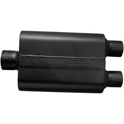 FLOWMASTER 40 Series Chambered Muffler 40 Series Stainless Steel 3.00 Center In 2.50 Dual Out Aggressive Sound