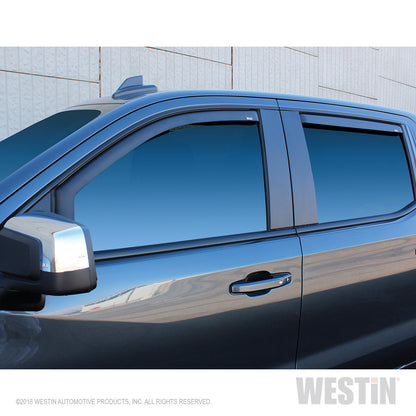 Westin Matte In-Channel Wind Deflector 4pc 2019-2020 Chevy/GMC Silverado/Sierra 1500 Crew Cab