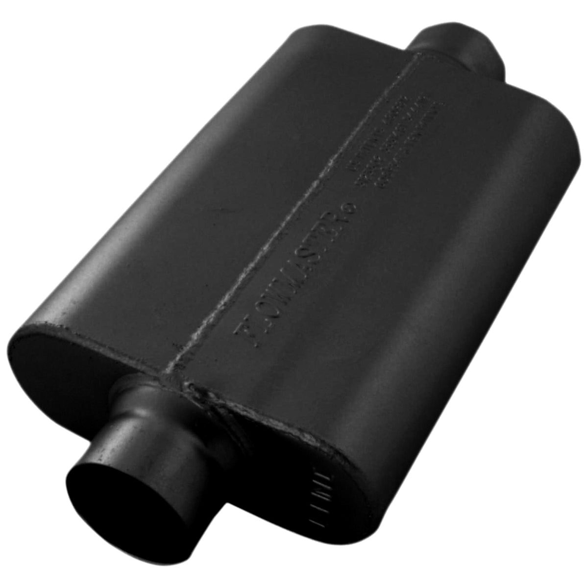 FLOWMASTER 50 Series Delta Force Race Muffler 50 Series Race Muffler 409SS 2.50 Center In 2.50 Center Out, Low Profile -Aggre