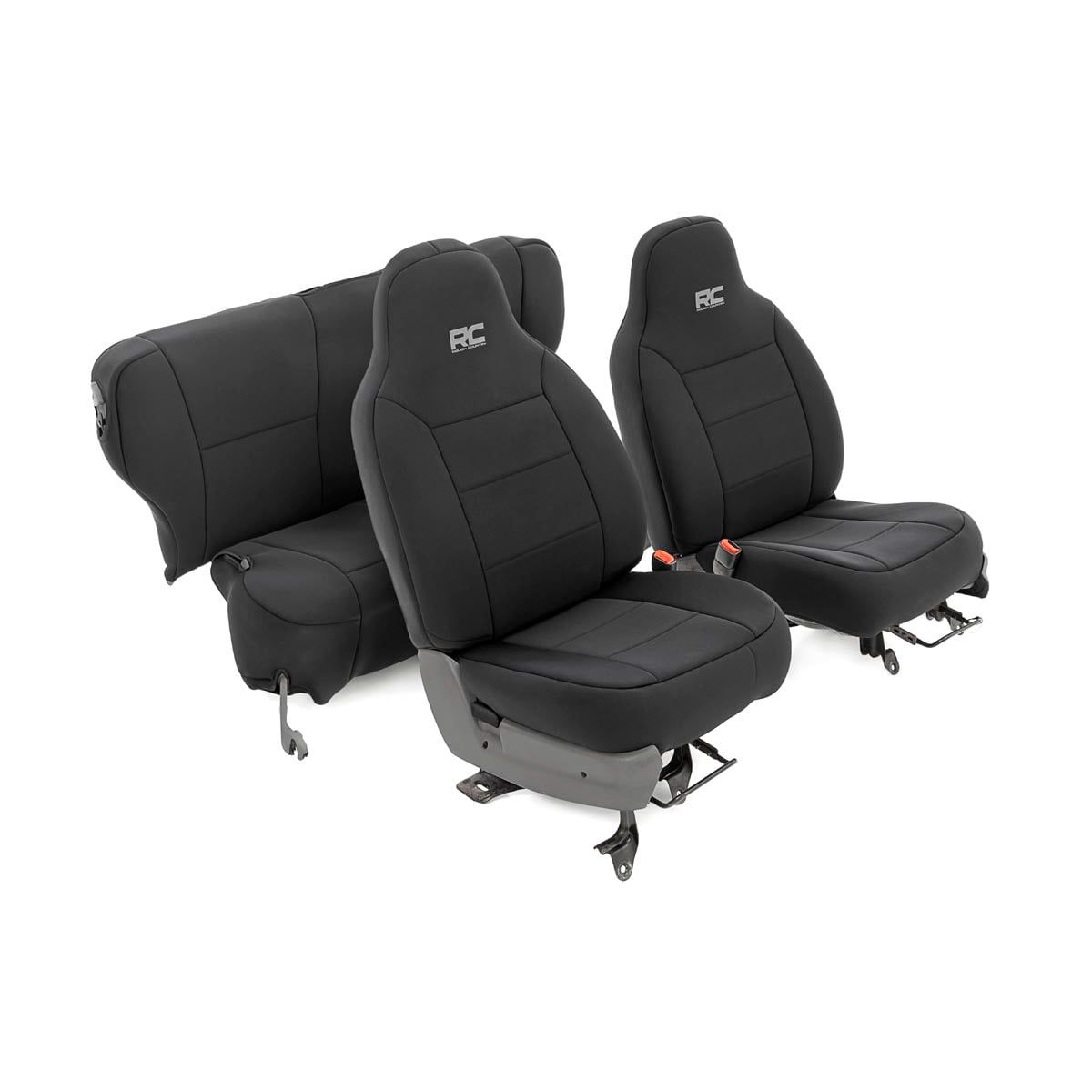 ROUGH COUNTRY Seat Covers | Non Detach Headrest FR and Rear | Jeep Cherokee XJ (84-96) | 91021A
