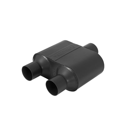 FLOWMASTER Super 10 Series Chambered Muffler Super 10 Series Stainless Steel 2.50 Center In 2.25 Dual Out Aggressive Sound