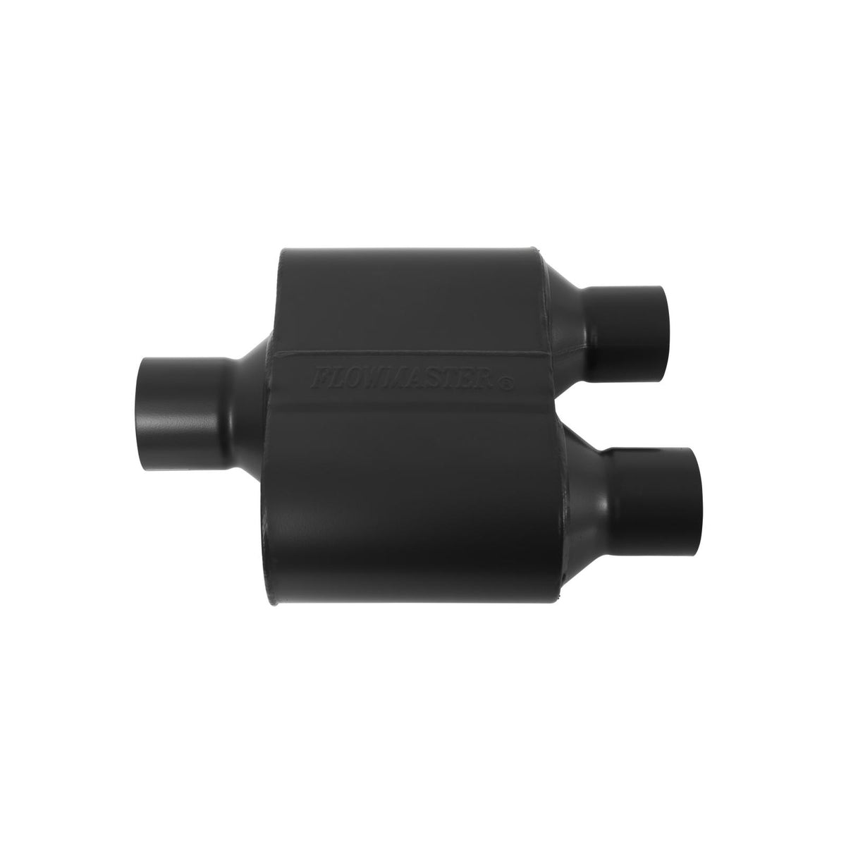 FLOWMASTER Super 10 Series Chambered Muffler Super 10 Series Stainless Steel 2.50 Center In 2.25 Dual Out Aggressive Sound