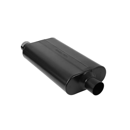 FLOWMASTER 50 Series Delta Flow Chambered Muffler 50 Delta Flow Stainless Steel 2.50 Offset In 2.50 Center Out Moderate Sound