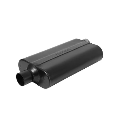 FLOWMASTER 50 Series Delta Flow Chambered Muffler 50 Delta Flow Stainless Steel 2.50 Offset In 2.50 Center Out Moderate Sound