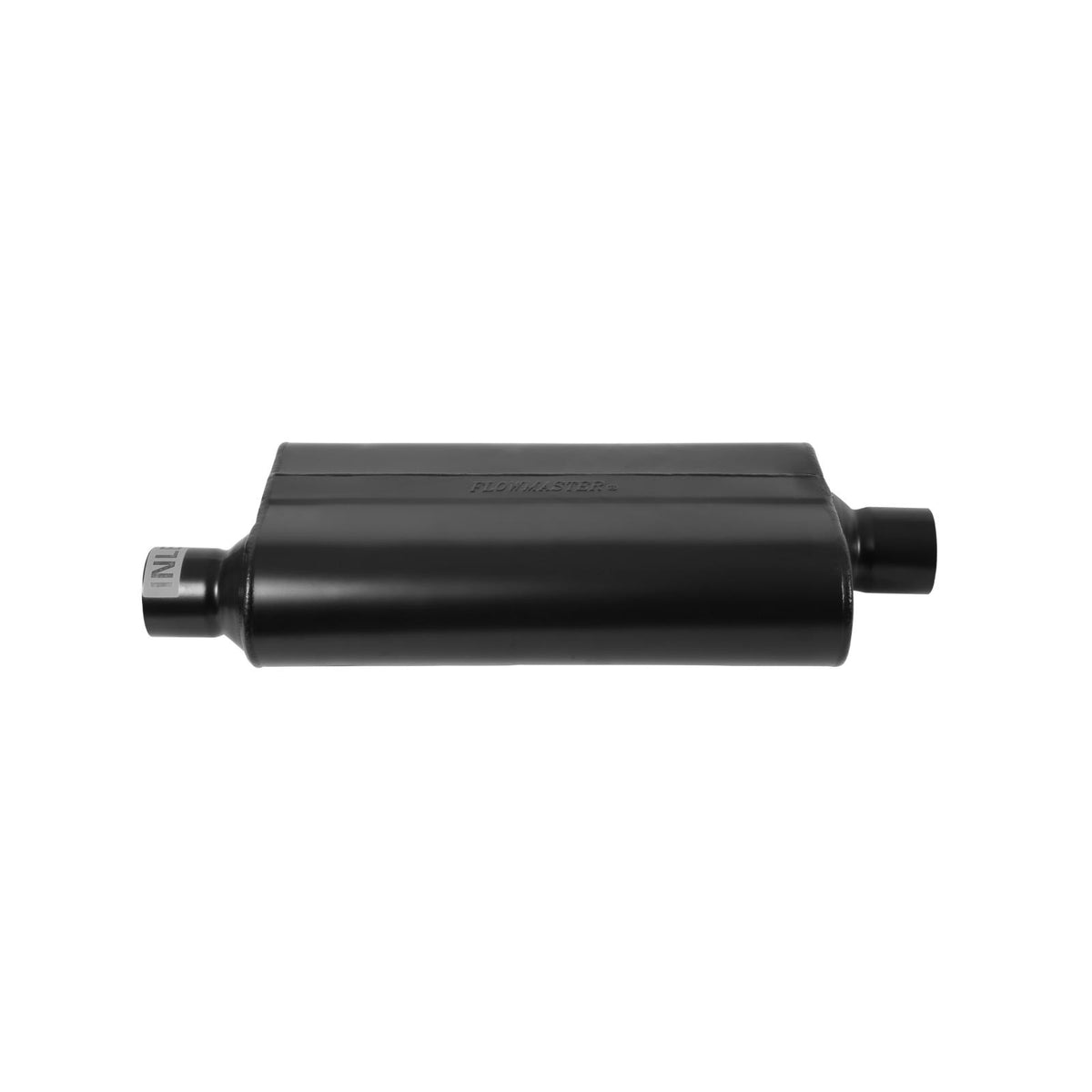 FLOWMASTER 50 Series Delta Flow Chambered Muffler 50 Delta Flow Stainless Steel 2.50 Offset In 2.50 Center Out Moderate Sound