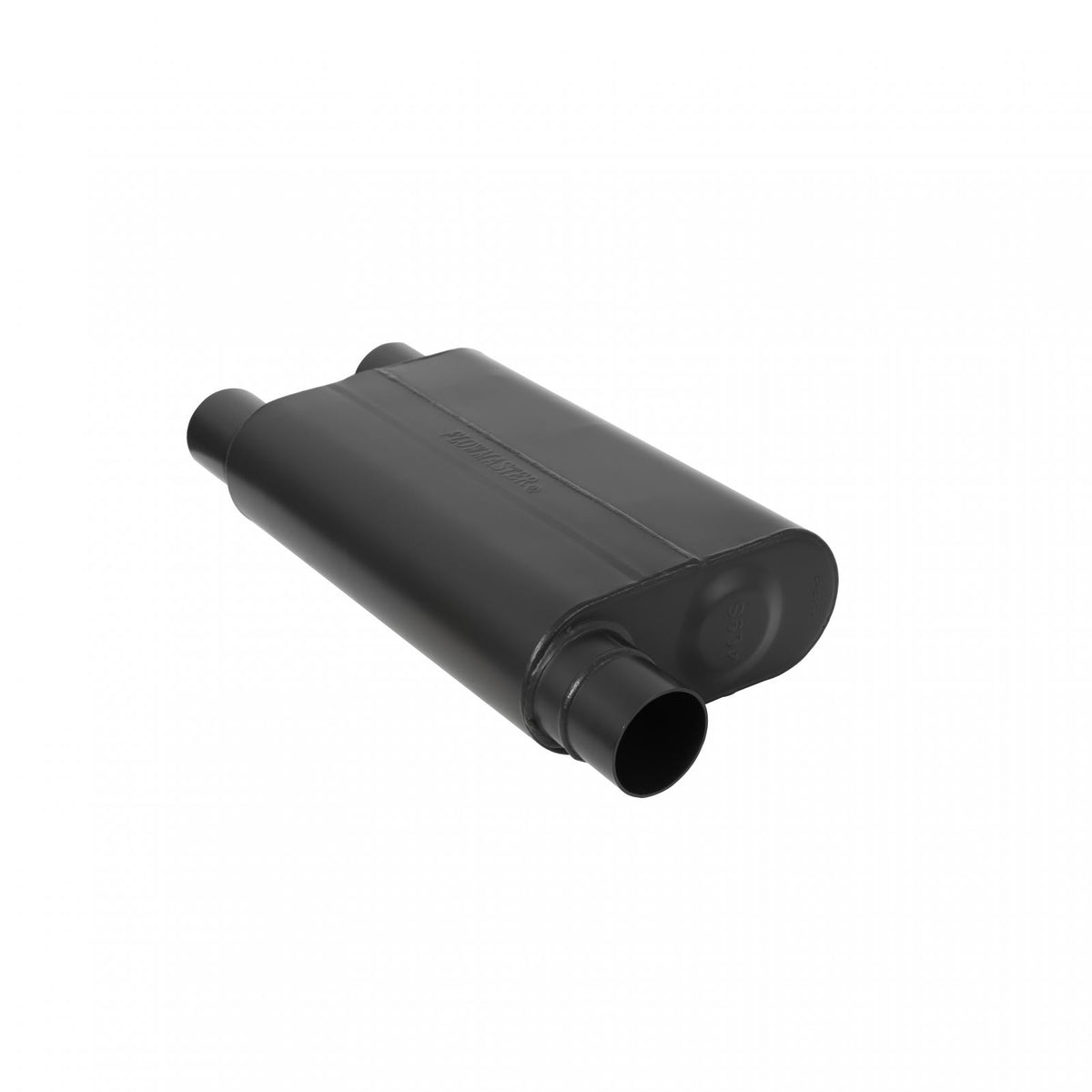 FLOWMASTER 80 Series Chambered Muffler 80 Series Crossflow Stainless Steel 2.50 Offset In 2.50 Dual Out Aggressive Sound