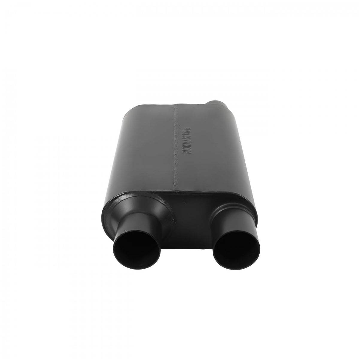 FLOWMASTER 80 Series Chambered Muffler 80 Series Crossflow Stainless Steel 2.50 Offset In 2.50 Dual Out Aggressive Sound