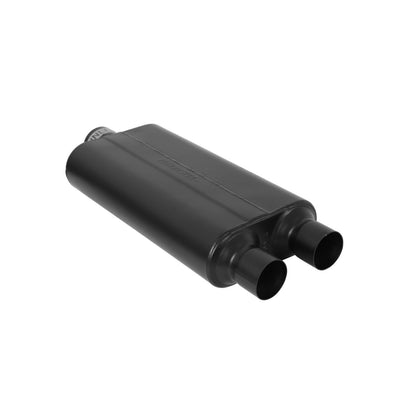FLOWMASTER 50 Series Delta Flow Chambered Muffler 50 Delta Flow Stainless Steel 3.00 Center In 2.50 Dual Out Moderate Sound