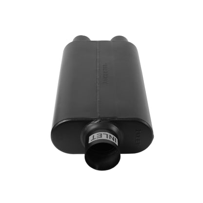 FLOWMASTER 50 Series Delta Flow Chambered Muffler 50 Delta Flow Stainless Steel 3.00 Center In 2.50 Dual Out Moderate Sound