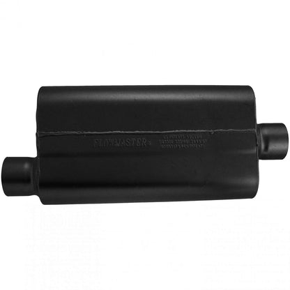 FLOWMASTER 50 Series Delta Flow Chambered Muffler 50 Delta Flow Stainless Steel 3.00 Offset In 3.00 Center Out Moderate Sound
