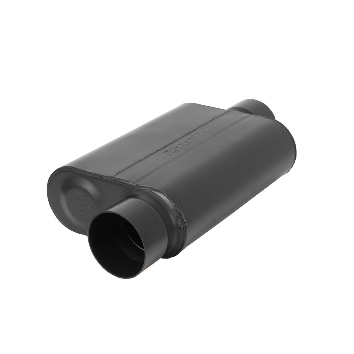 FLOWMASTER 40 Series Delta Force Race Muffler 40 Series Race Muffler 409SS 3.50 Offset In 3.50 Center Out -Aggressive Sound