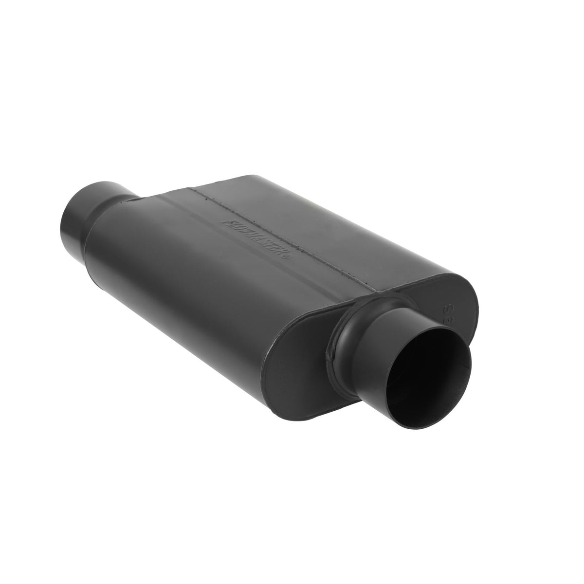 FLOWMASTER 40 Series Delta Force Race Muffler 40 Series Race Muffler 409SS 3.50 Offset In 3.50 Center Out -Aggressive Sound
