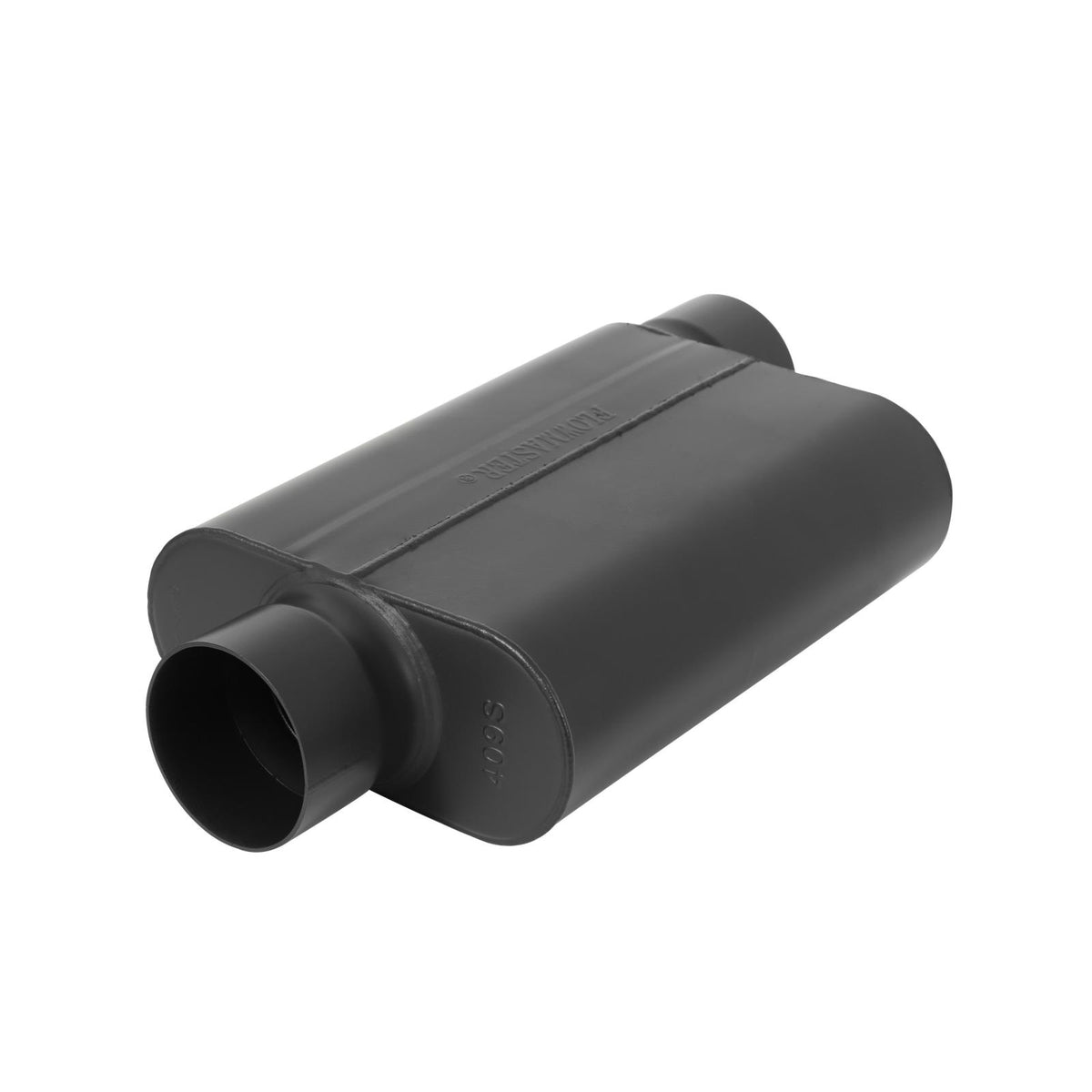 FLOWMASTER 40 Series Delta Force Race Muffler 40 Series Race Muffler 409SS 3.50 Offset In 3.50 Center Out -Aggressive Sound