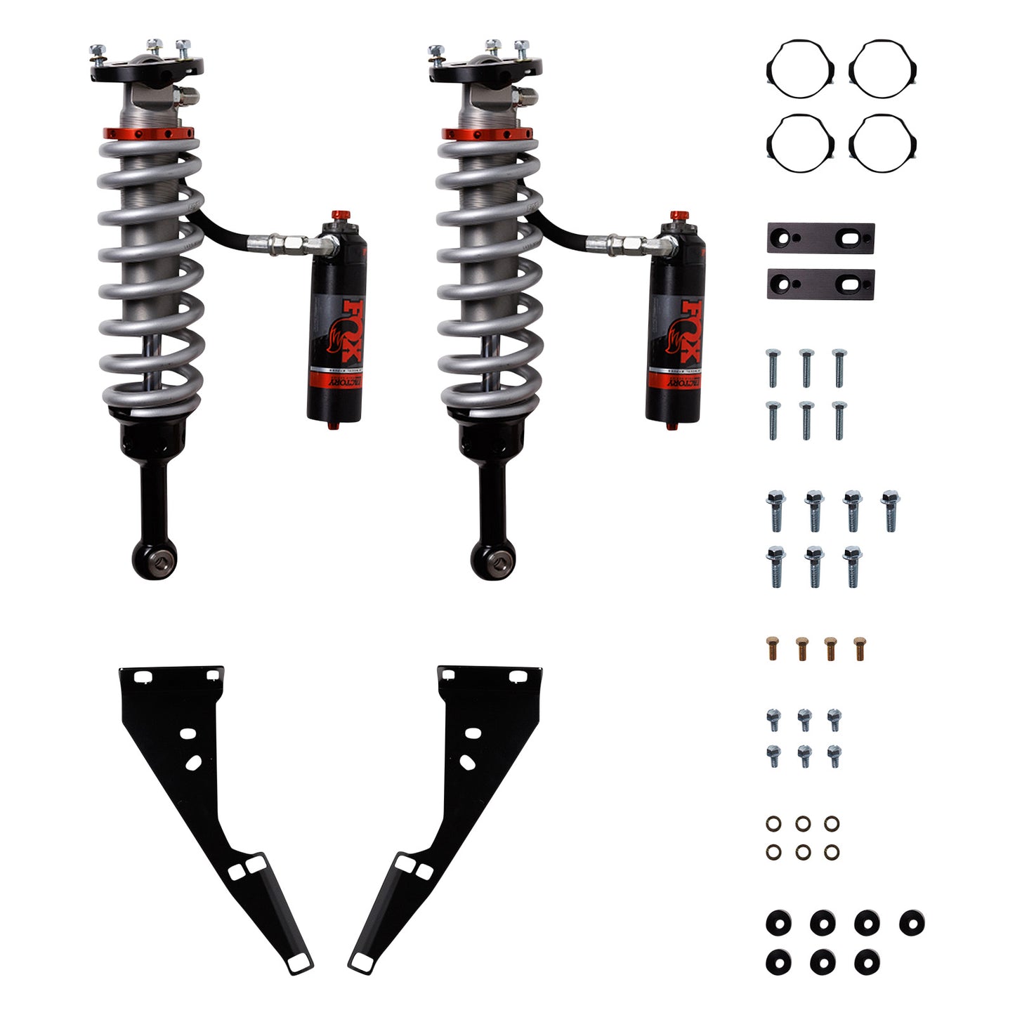FOX | Shock Absorber 05-23 Toyota Tacoma Front 2.5 Truck Factory Race Series Internal Bypass Remote Reservoir 2-3 Inch Lift Dual Speed Compression Kit | 883-06-208 components and installation parts