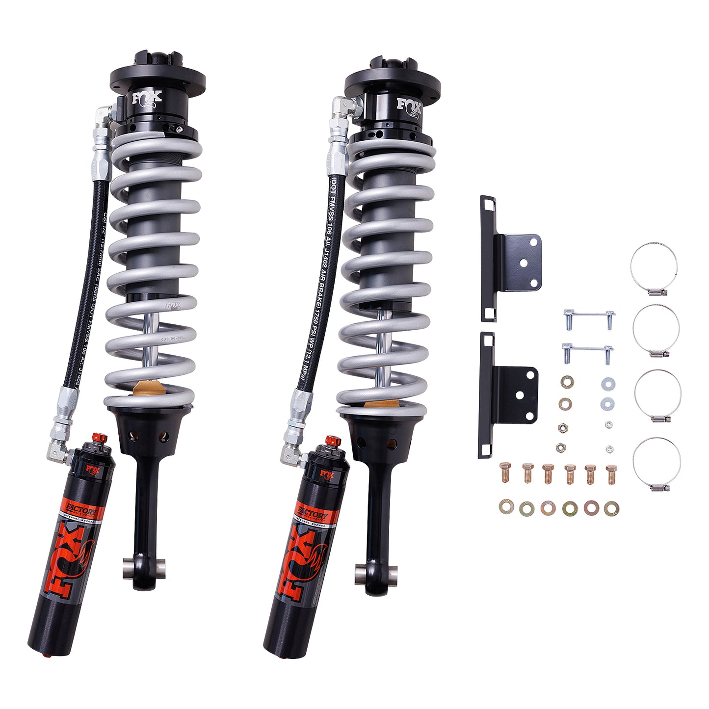 FOX | Shock Absorber 24-On Toyota Tacoma Front Coilover Internal Bypass 3.0 Series Remote Reservoir Dual Speed Compression Evo 2-3 Lift Kit | 883-06-232 components and parts.
