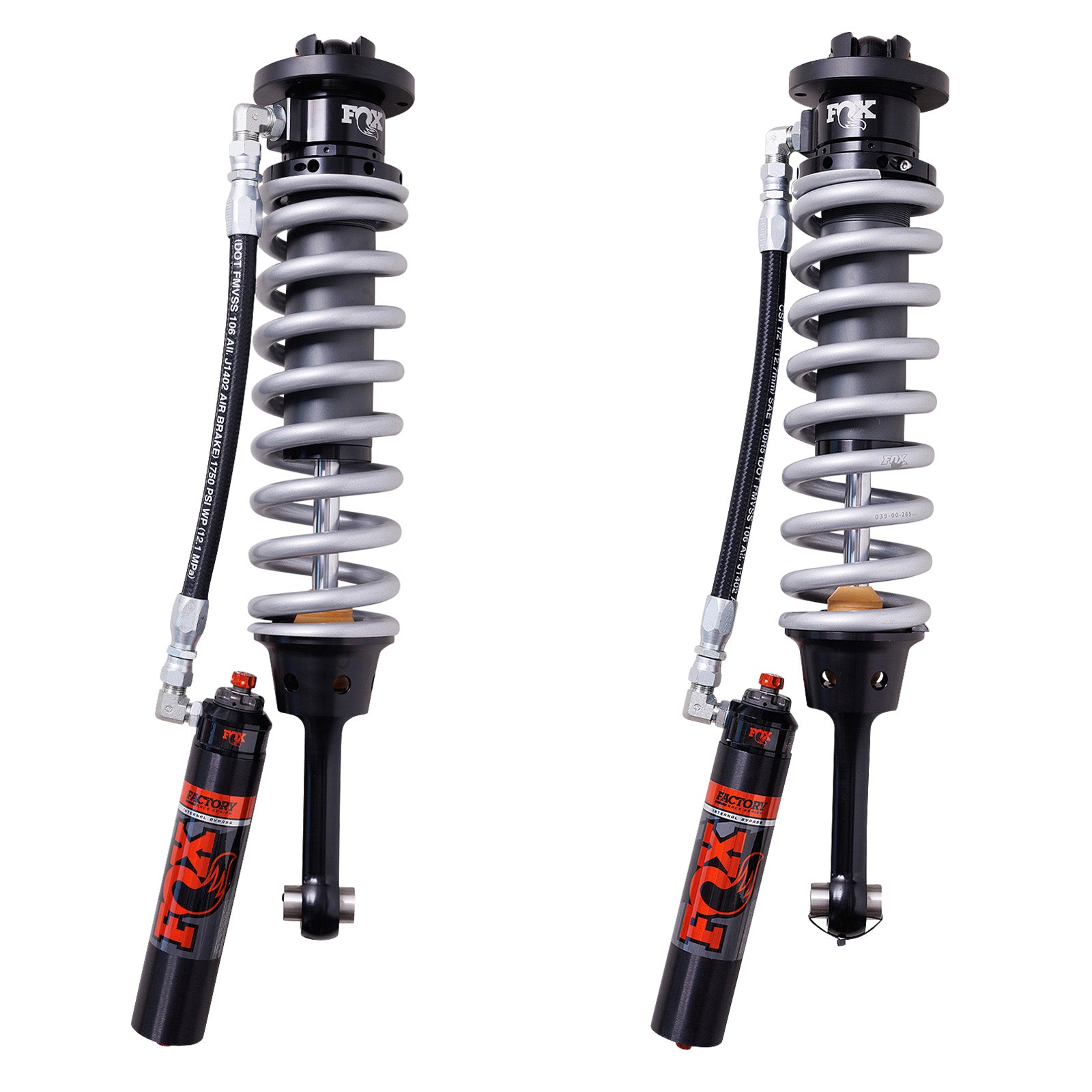 FOX | Shock Absorber 10-14 Ford Raptor Front Coilover Internal Bypass 3.0 Series Remote Reservoir 7.6 Inch 0-2 Inch Lift Cerakote Dual Speed Compression Kit | 883-06-233